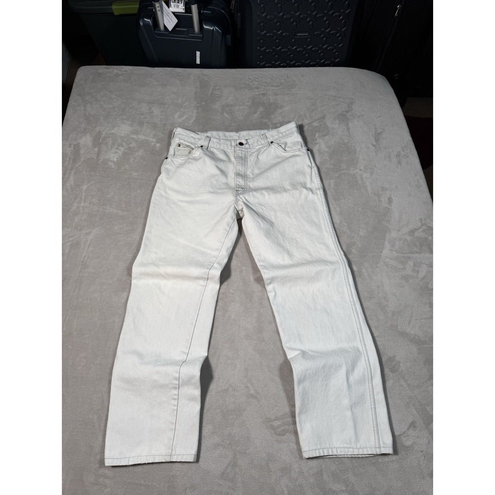Vintage 80s Levis 557 Jeans (Fit 32x30) White Bootcut Cowboy Western MADE IN USA
